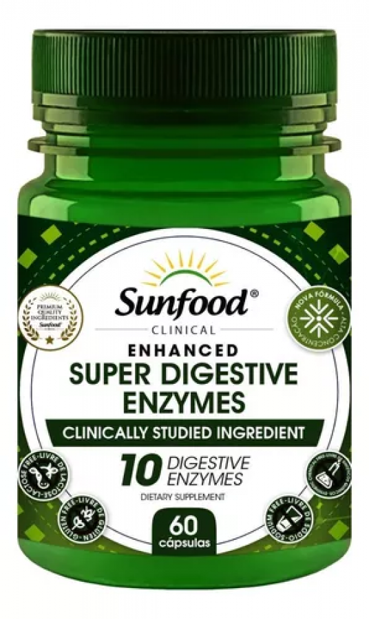 Enzimas Digestivas - Super Digestive Enzymes 60 Cáps Sunfood