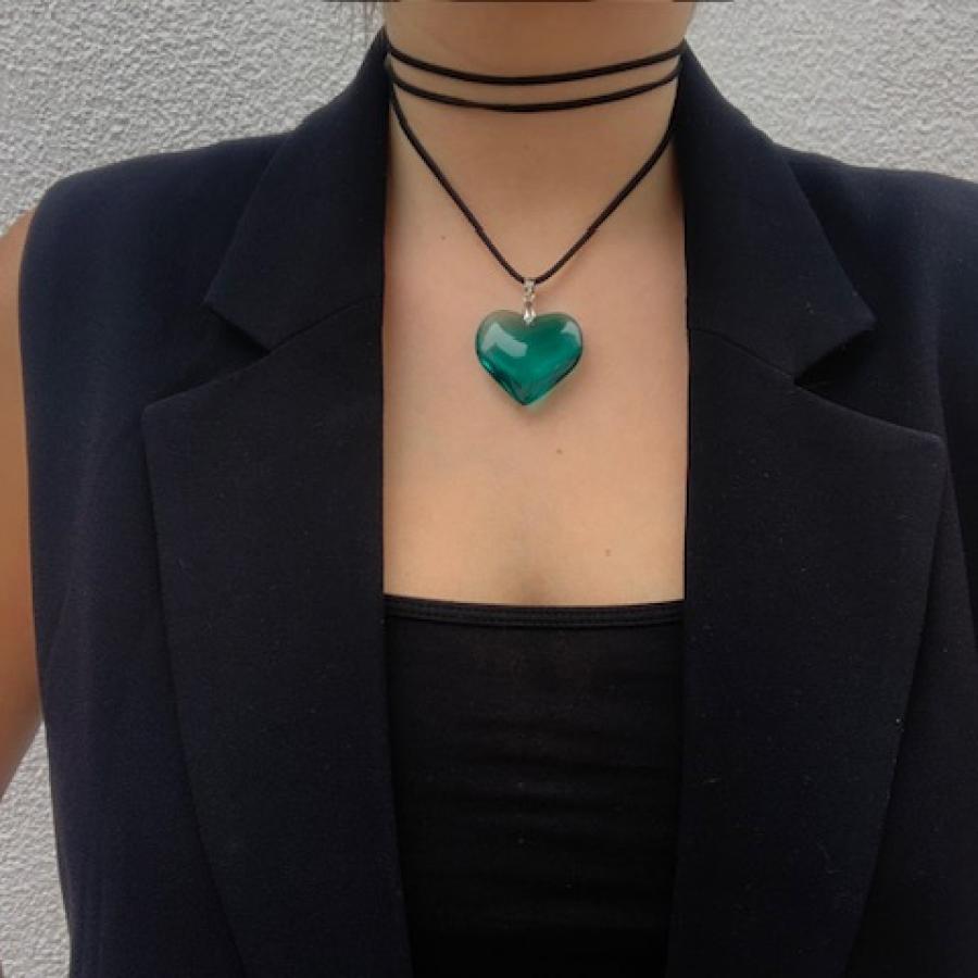 Collar Corazón Verde